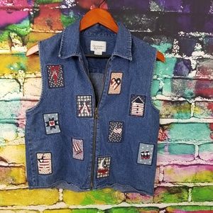 Vintage Christopher & Banks Jean Denim Vest